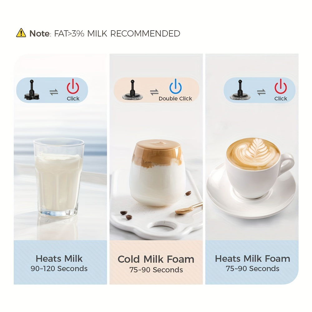 Electric Milk Frother Machine for Latte Cappuccino Hot Cold Milk Steamer