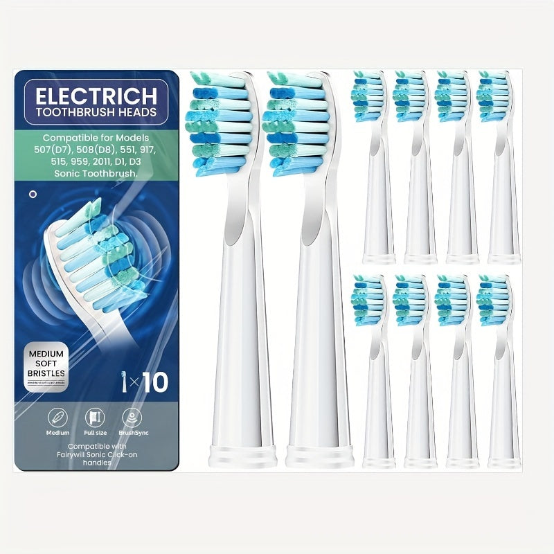 Replacement Electric Toothbrush Heads for Multiple Models Standard Size White