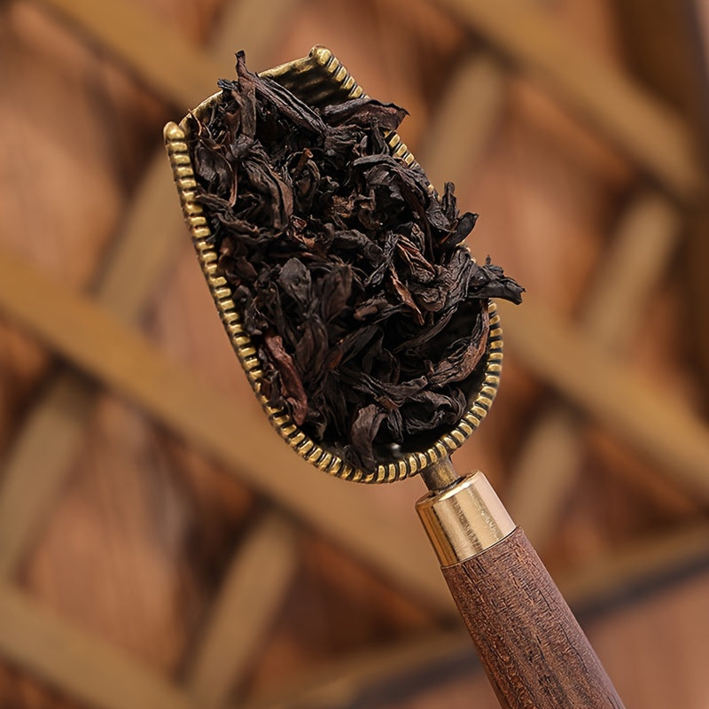Винтажная чайная ложка из черного дерева для листового чая, чайная лопатка ручной работы, традиционная китайская чайная церемония