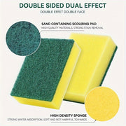 24 Pack Double-Sided Scratch-Resistant Sponges for Kitchen Bathroom and Floor Cleaning