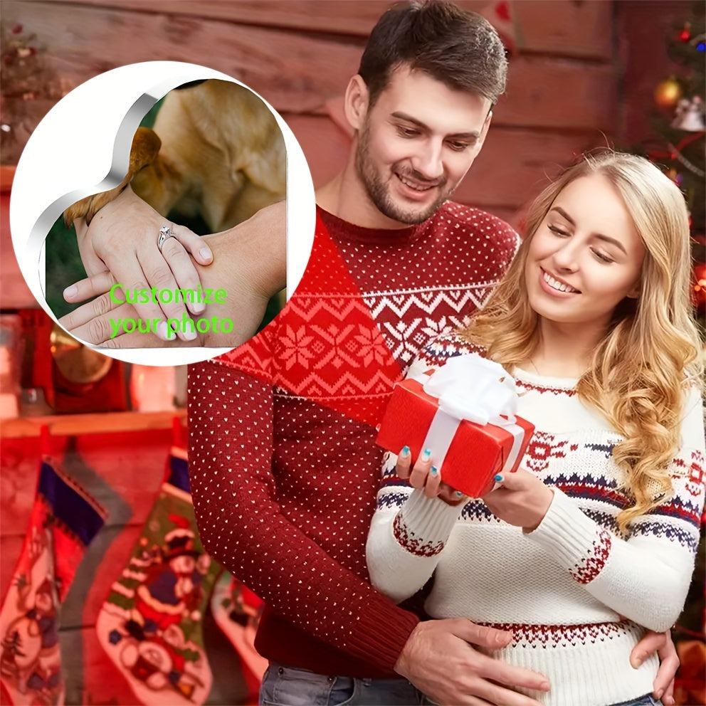 Heart-Shaped Acrylic Photo Plaque 9.98x9.98cm Personalized Love Sign for Couples and Gifts