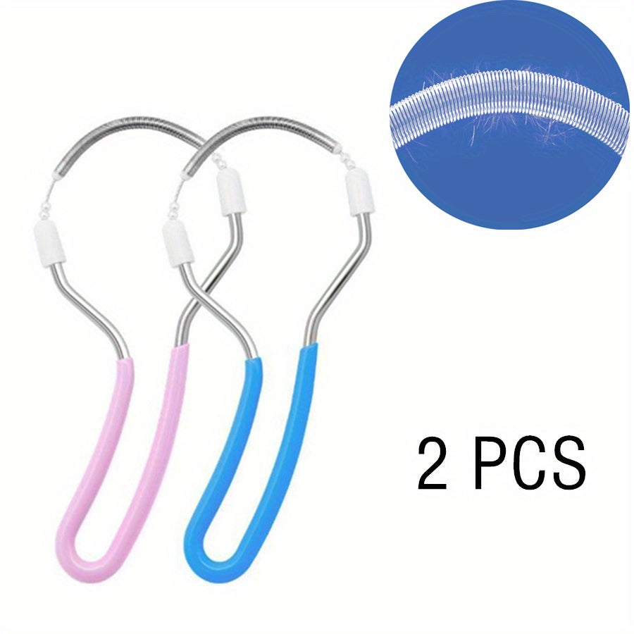 Herramientas manuales para eliminación de vello facial de primavera para mujer, 2 piezas, barbilla, labio, cuello