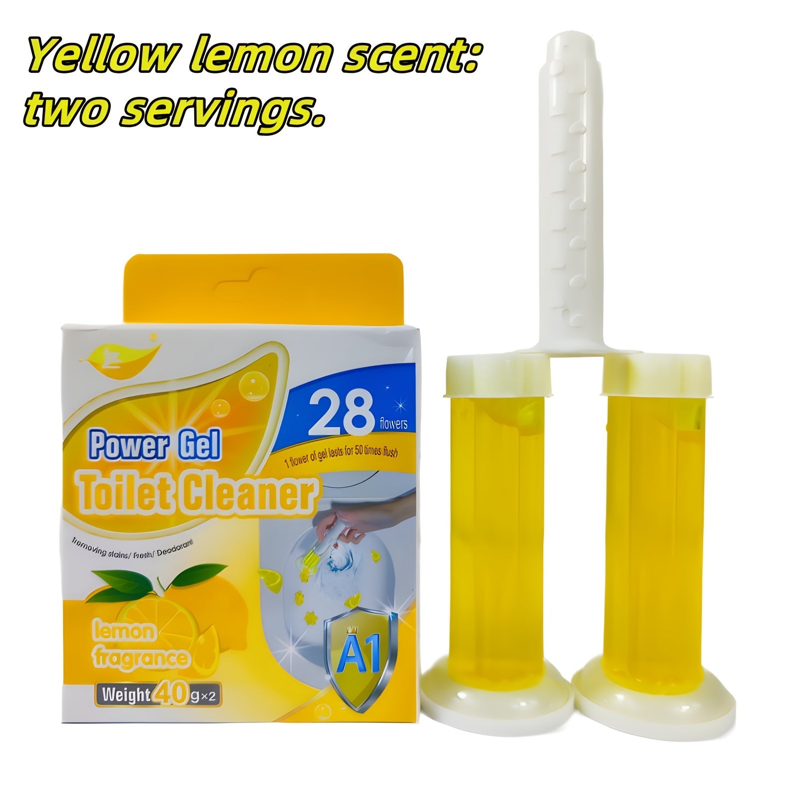 Toilet Cleaner Kit with Sticks Flowers Brush Deodorizer All-in-One Cleaning