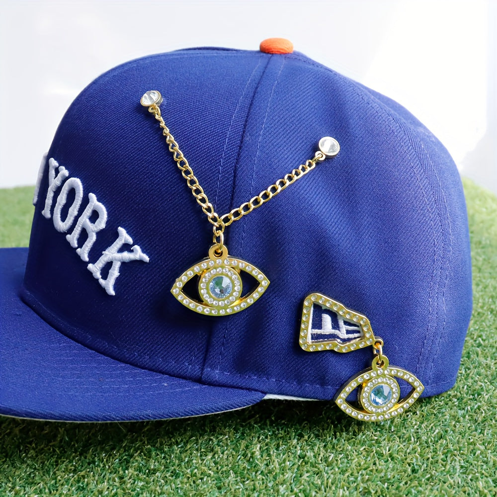 Sparkling Brooch Hat Pin and Chain Set for Women, New Year Gift