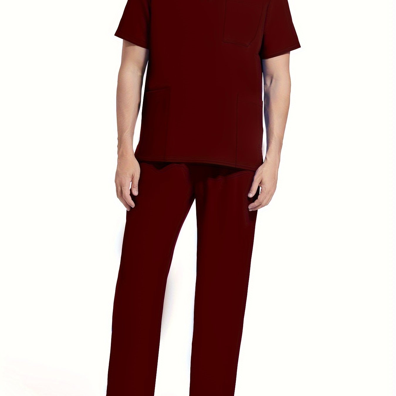 Мужской комплект рабочей одежды с коротким рукавом, эластичным поясом, дышащей тканью и карманами