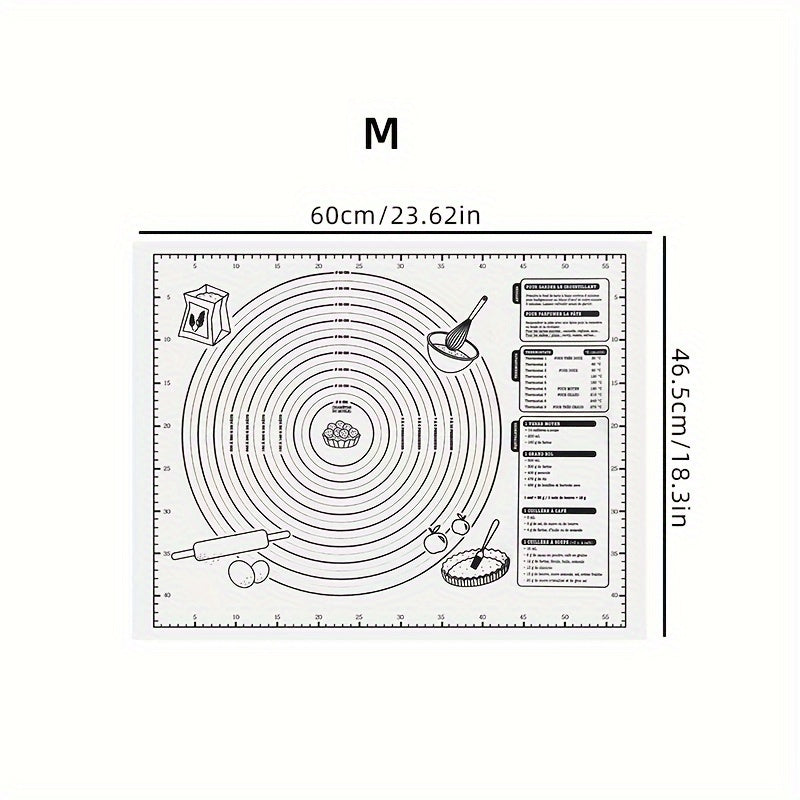 Non-Stick Silicone Pastry Mat with Measurements for Baking and Rolling Dough