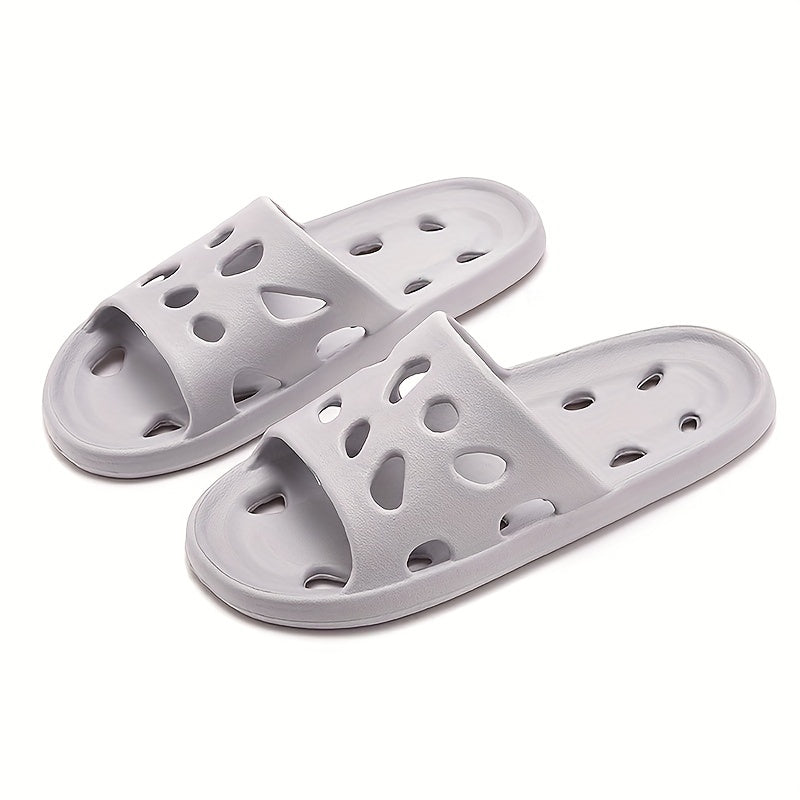 EVA Slippers Solid Color Hollow-Out Non-Slip Drainage Shower Slides