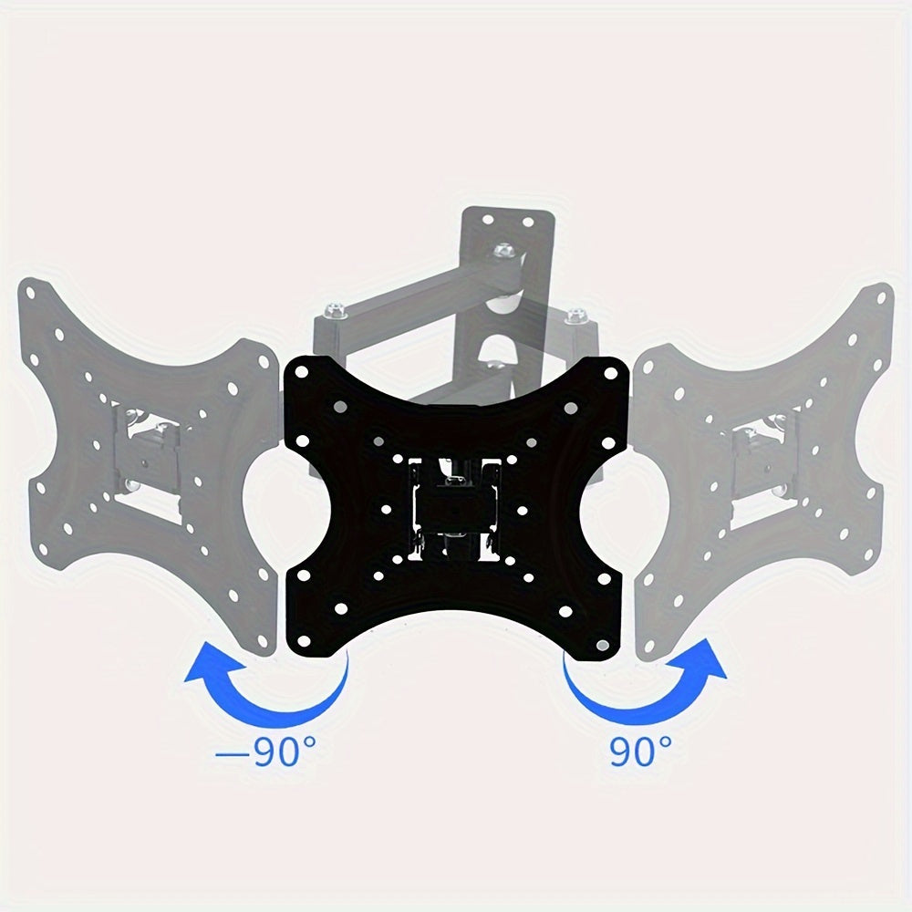 Кронштейны для крепления телевизора, регулируемые и вращающиеся, для экранов размером от 14 до 27 дюймов, от 14 до 42 дюймов и от 32 до 55 дюймов. Изготовлены из холоднокатаной стали и предназначены для настенного монтажа.