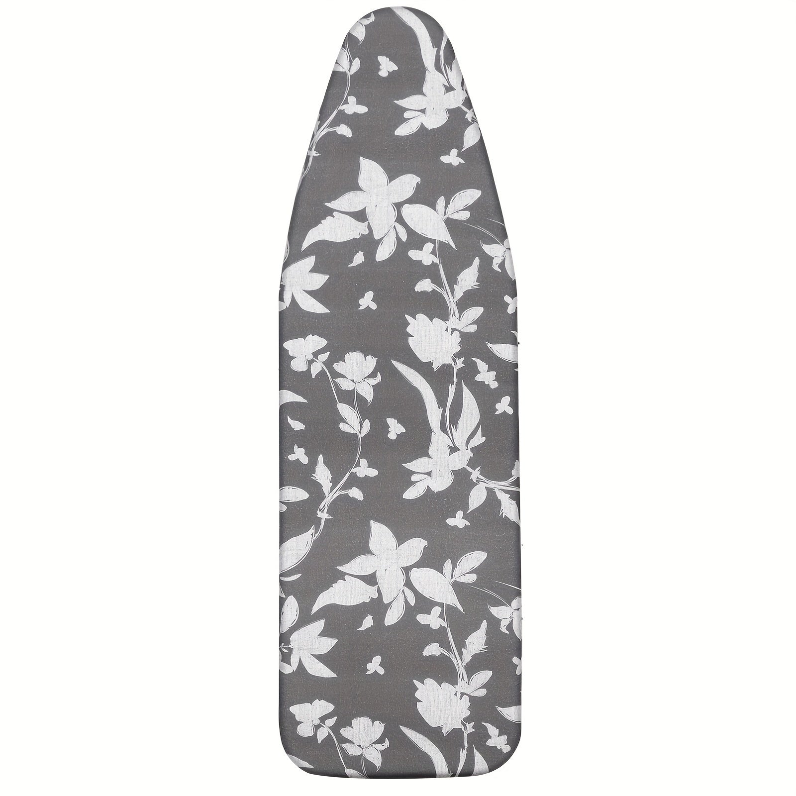 Floral Ironing Board Cover 1pc, Gray and White, Durable 400gsm Felt, Adjustable