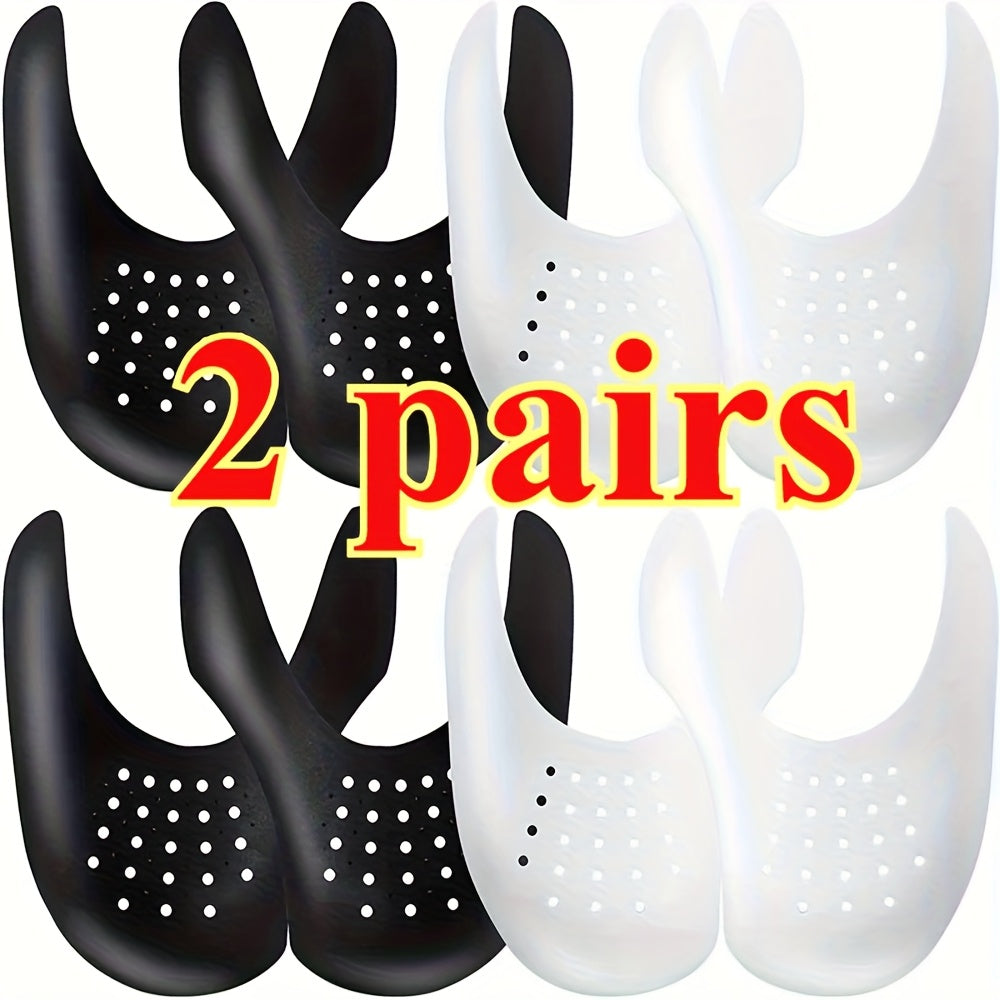 2 Pairs Anti-Wrinkle Shoe Stretchers for Sneakers Black White