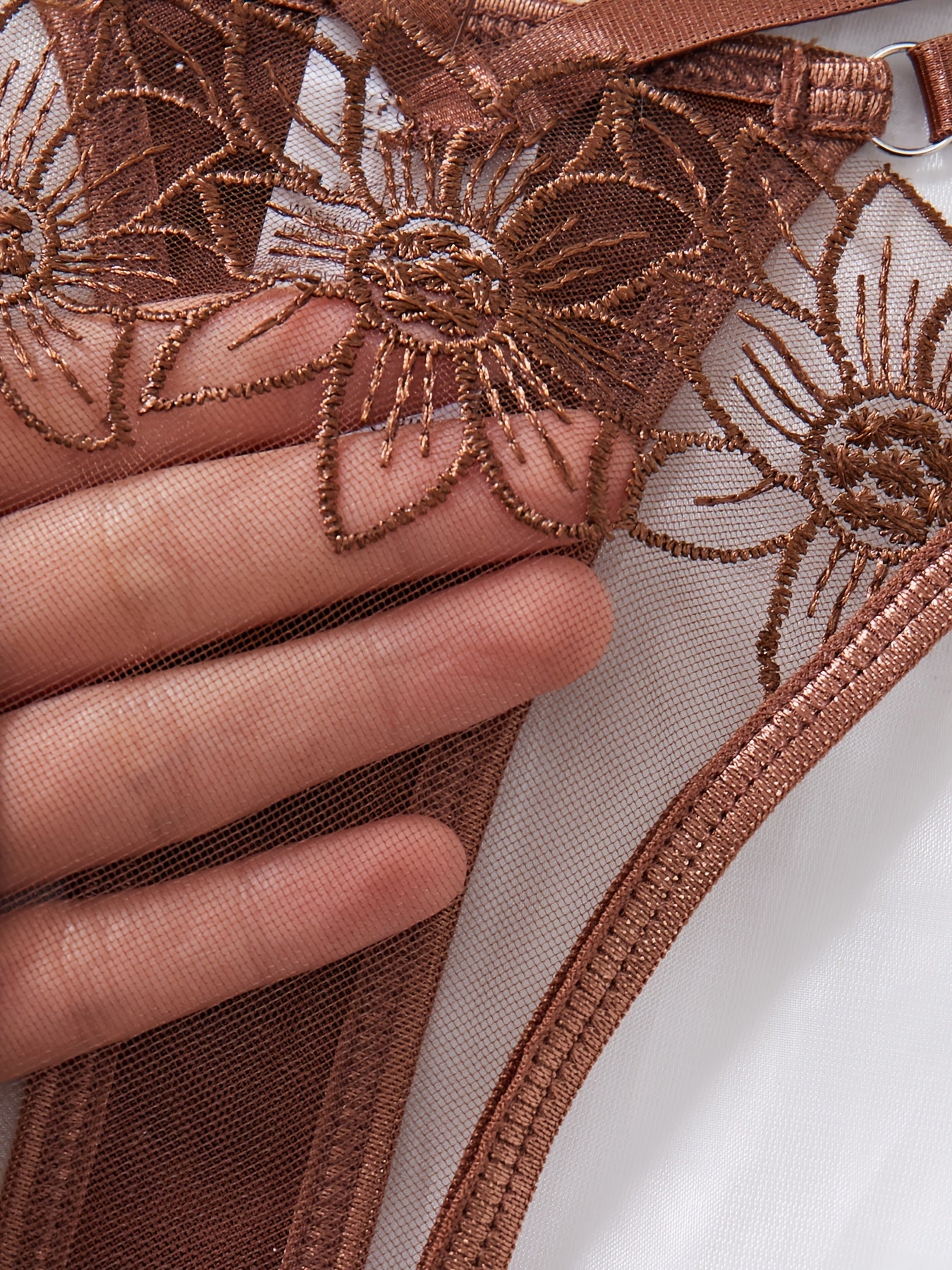 Women's Lingerie Set Satin Lace Bra and Panty Pack of 2