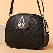 Vintage Faux Leather Crossbody Bag for Women Black Quilted Adjustable Strap Phone Pocket