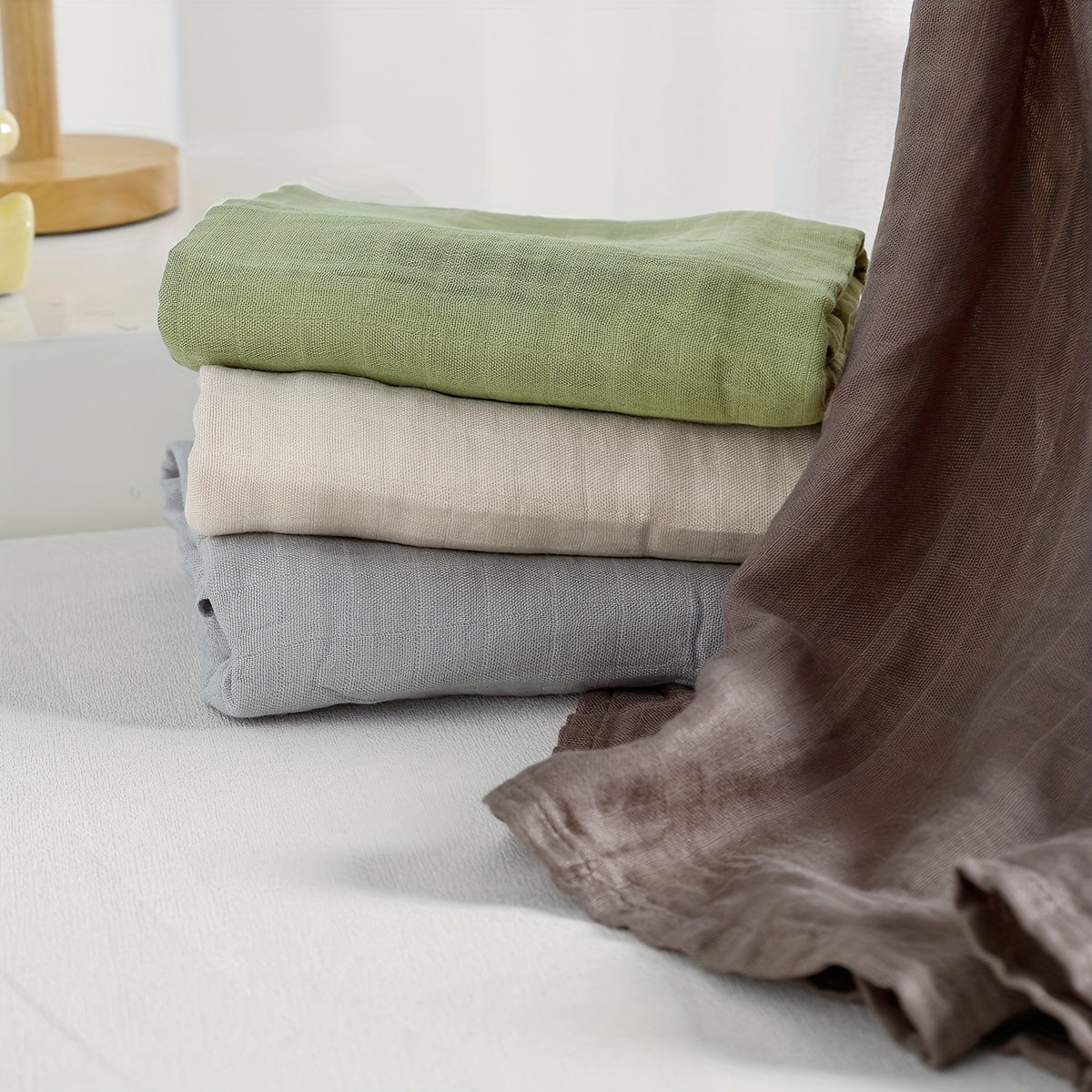 Универсальное полотенце для купания молодых людей однотонного цвета, идеально подходит для лета - ультрамягкое бамбуковое муслиновое одеяло, идеально подходящее в качестве покрытия для кормления на улице