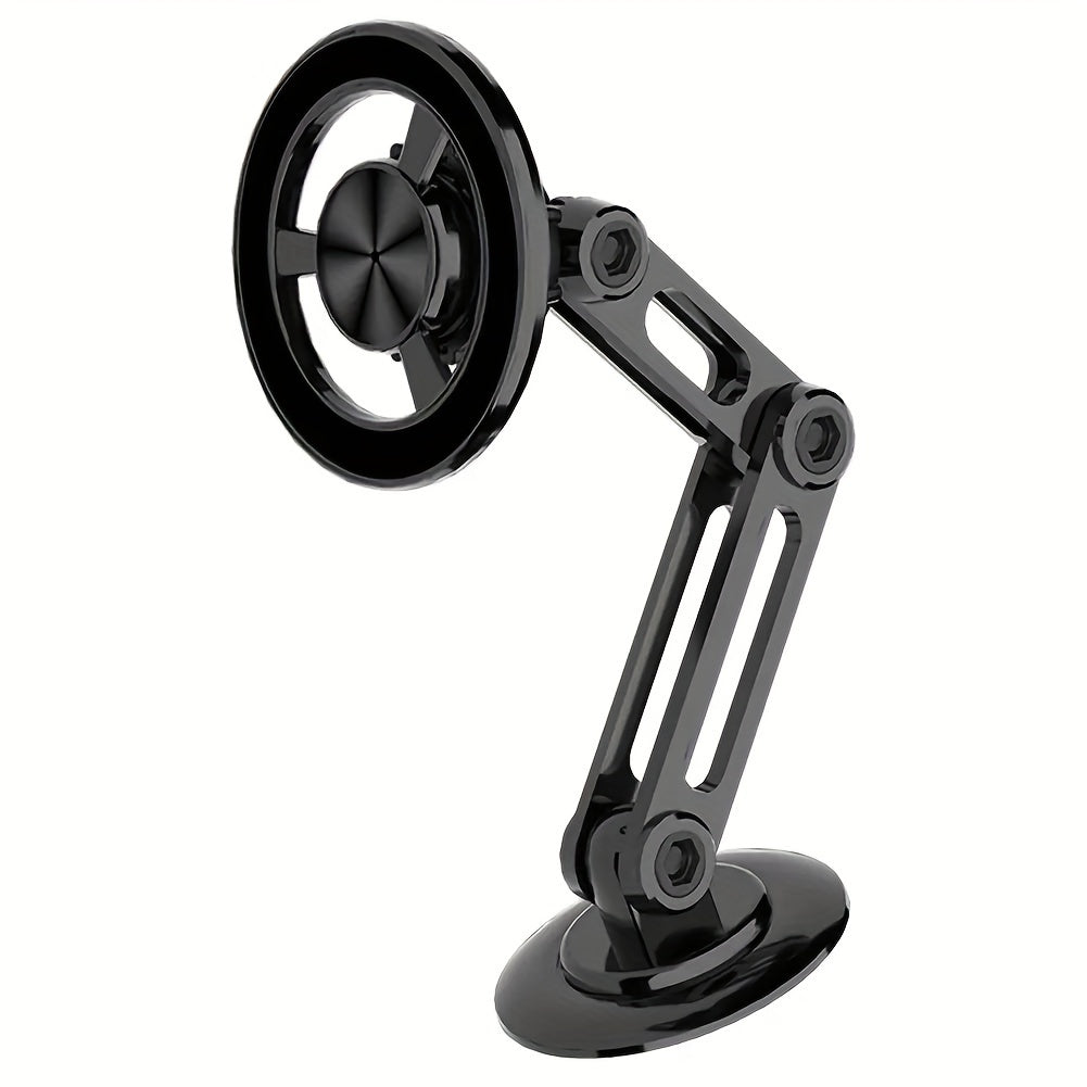 Soporte para teléfono de coche magnético giratorio de aluminio universal de 360° con brazo plegable