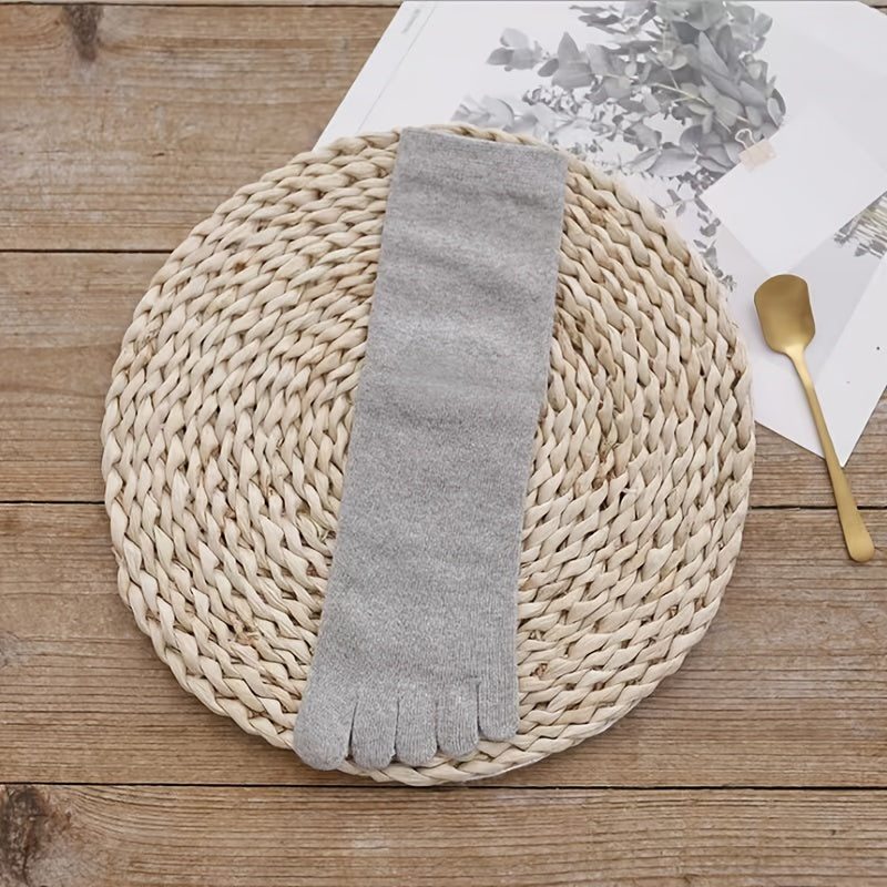 Women’s Cotton Toe Socks for Running and Athletic Activities Short Solid Color 1 Pair