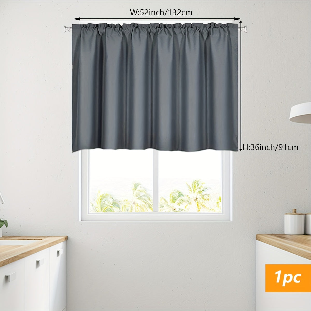 Solid Color Blackout Curtain with Rod Pocket for Privacy and Modern Style