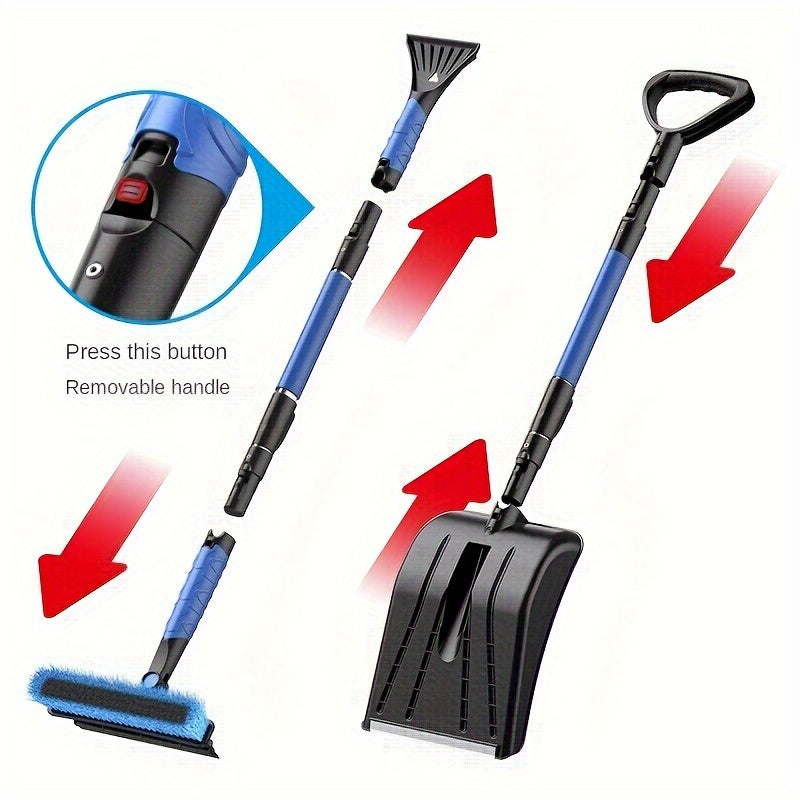 Snow Scraper Set with Telescopic Ice Scraper Snow Shovel and Brush for Car Winter Snow Removal