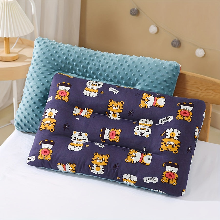 Bolalar uchun hayvon naqshli paxta yostiq - Qaytariladigan dizayn, tozalash oson, dog' va rang o'zgarishiga chidamli, polyester bilan to'ldirilgan - 3 dan 12 yoshgacha bo'lgan bolalar uchun mukammal yotoq.