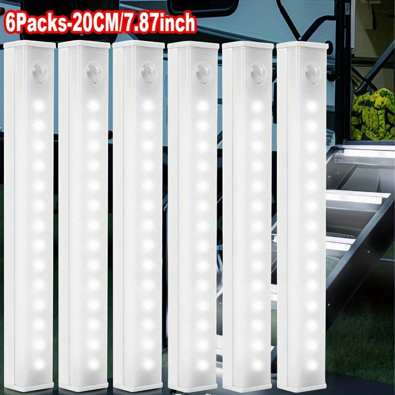 6 dona oq LED harakat sensorli chiroqlar simsiz zaryadlash USB qayta zaryadlanadigan ichki