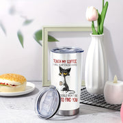 20oz Stainless Steel Cat Tumbler Double Wall Insulated Hot Cold Drinks Gift