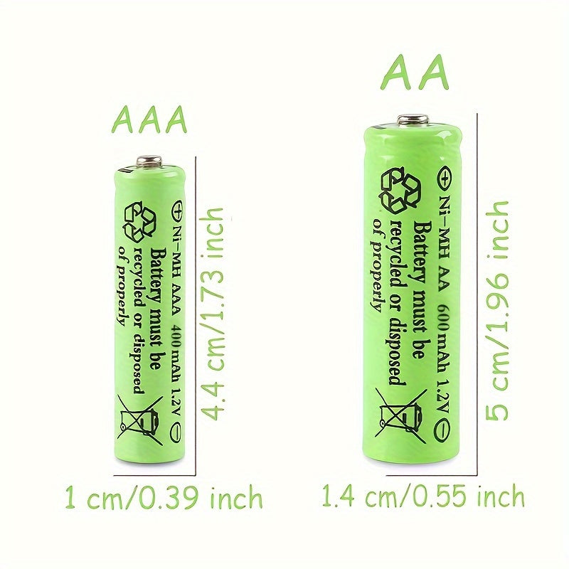 Rechargeable Ni-Cd Battery AA AAA 1.2V Universal Device Use