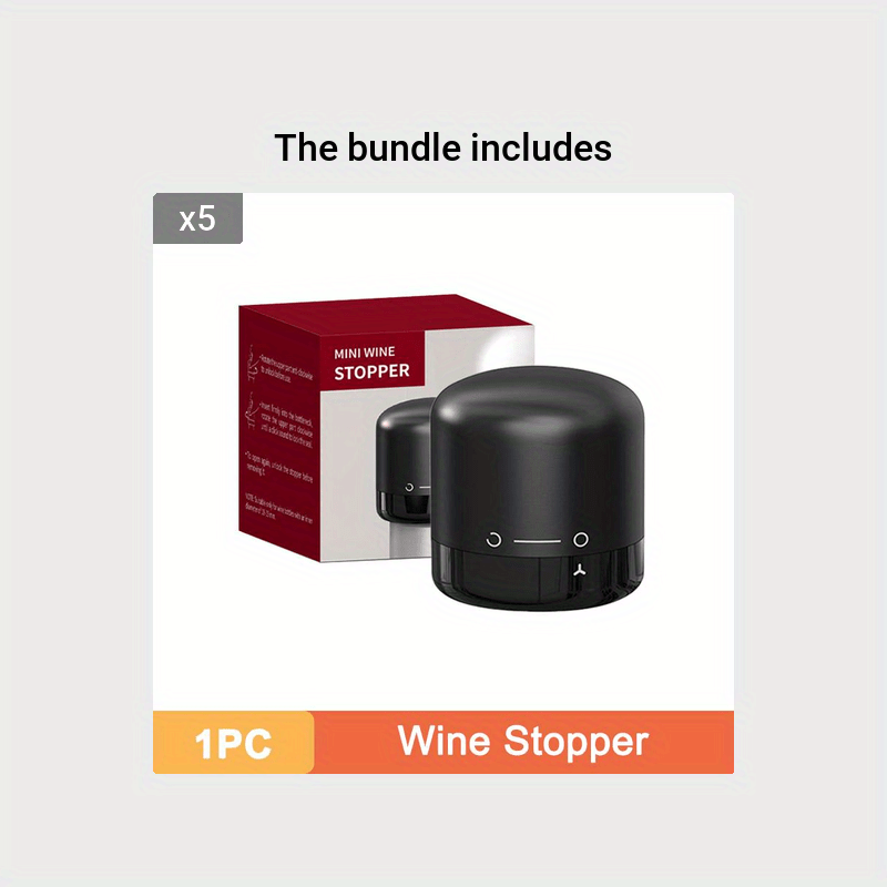 2Pcs Reusable Vacuum Wine Stoppers Leak-Proof Champagne Bottle Sealer