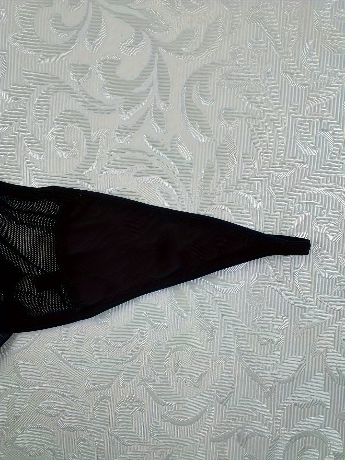 Conjunto de lencería de cinturilla con liguero y tanga de malla transparente para mujer