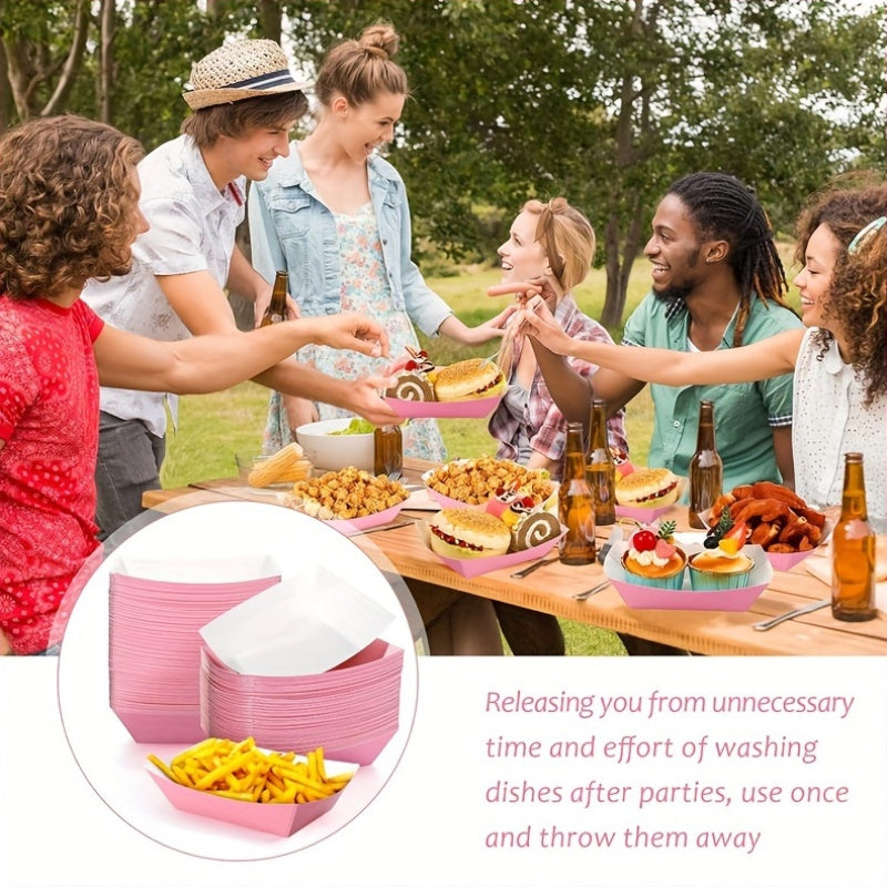 Paquete de 10 bandejas de papel para alimentos, barcos desechables de servicio de bocadillos de Kraft