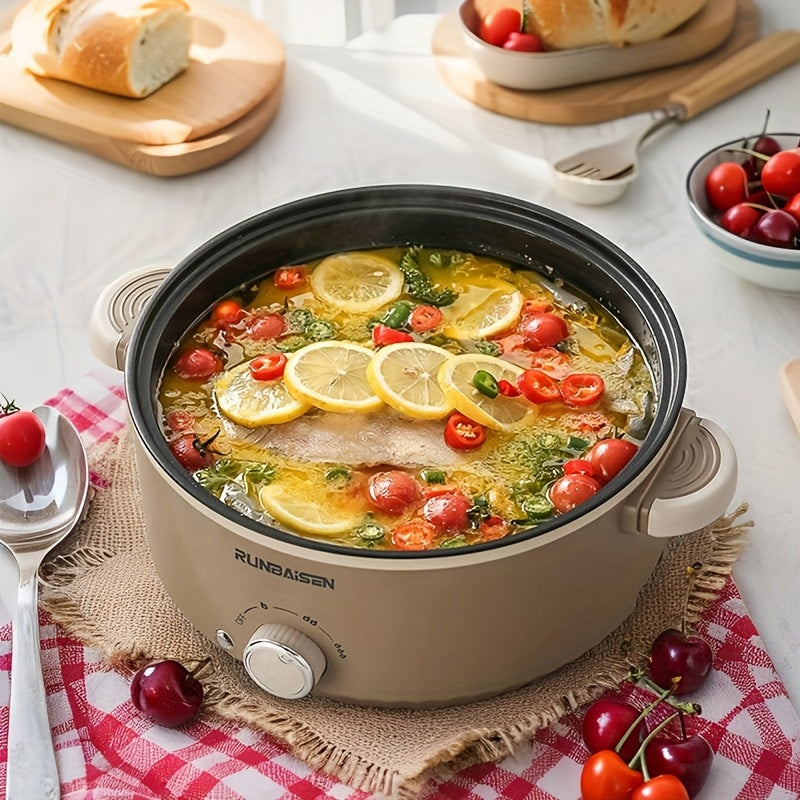 Olla eléctrica multifunción para cocinar en dormitorios, utensilios antiadherentes, múltiples métodos