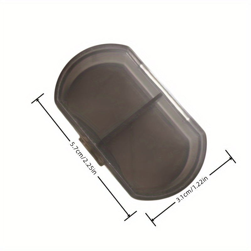 Portable Sealed Dust-Proof Pill Box With Two Compartments Plastic Storage Organizer