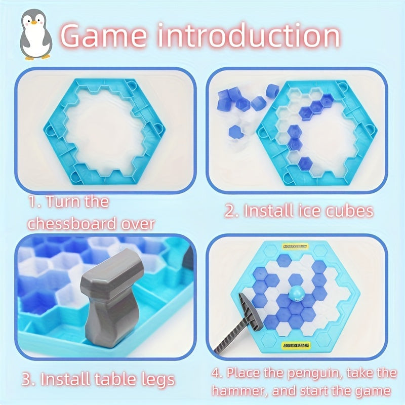 Juego de mesa educativo de rescate de pingüinos, actividad familiar para niños y padres