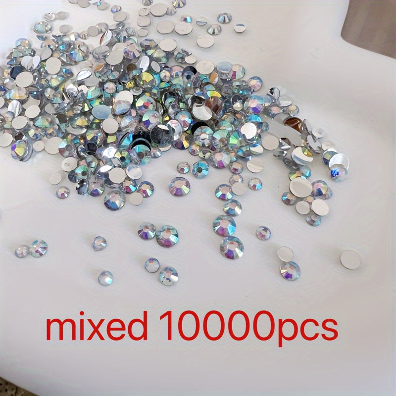 10,000 piezas de cristales AB en plano para arte de uñas, joyería y manualidades