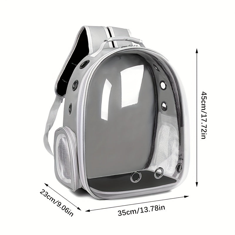 Transparent Cat Backpack Carrier for Large Cats Breathable Zipper Closure Double Shoulder Straps