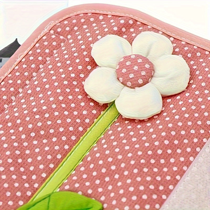 Set of Two Floral Soft Handle Covers for Refrigerator Freezer Oven and Car Gear Shift