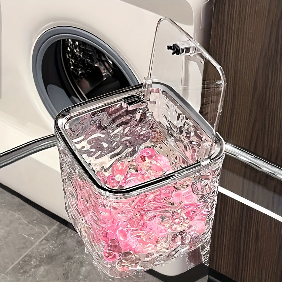 Clear Plastic Laundry Pod Organizer with Removable Compartments and Stylish Design