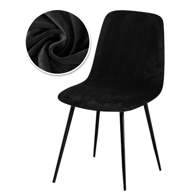 Velvet Arc-Shaped Short Back Chair Slipcover for Dining and Home Office