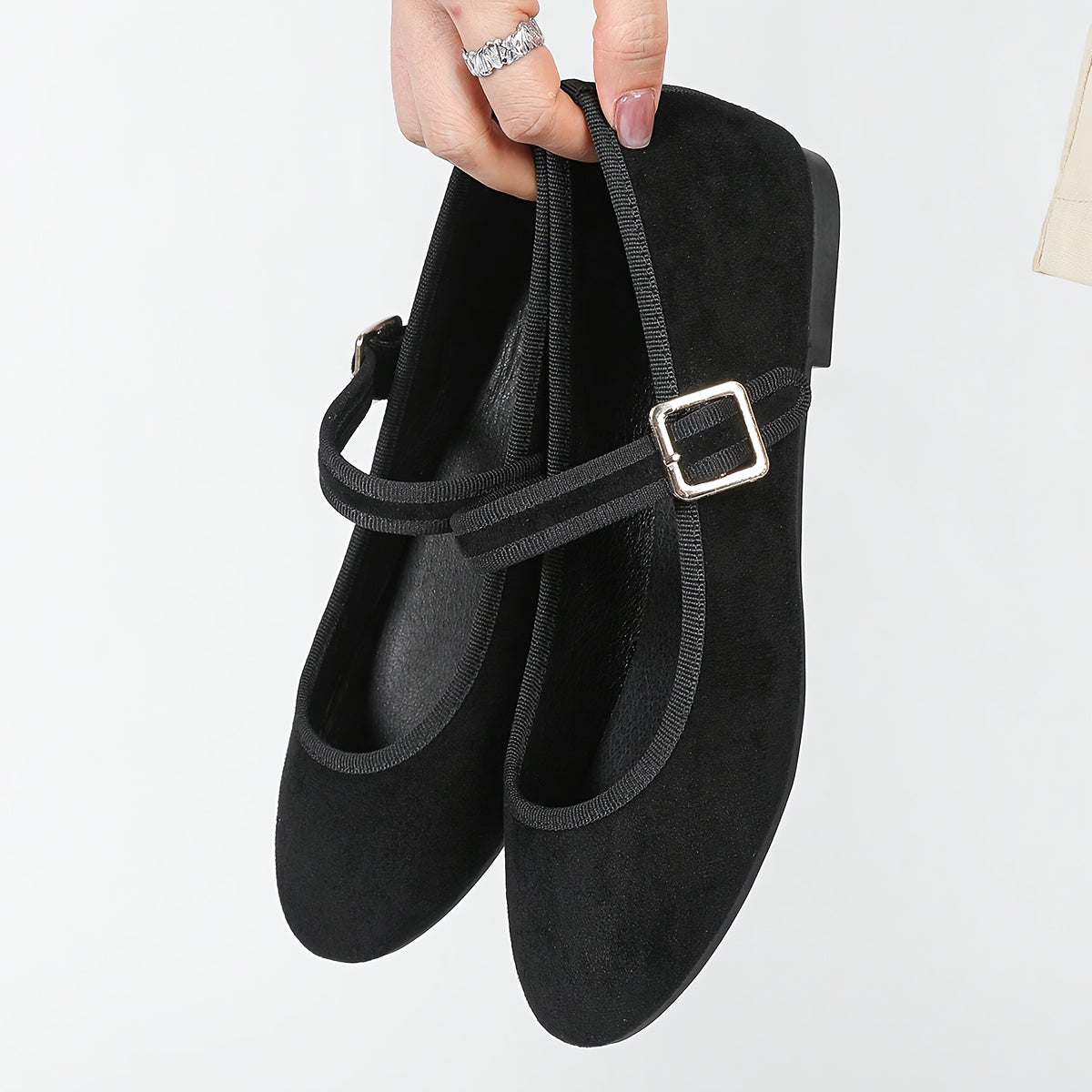 Zapatos planos de mujer tipo Mary Jane con correa en el tobillo, slip-on, casual y para oficina