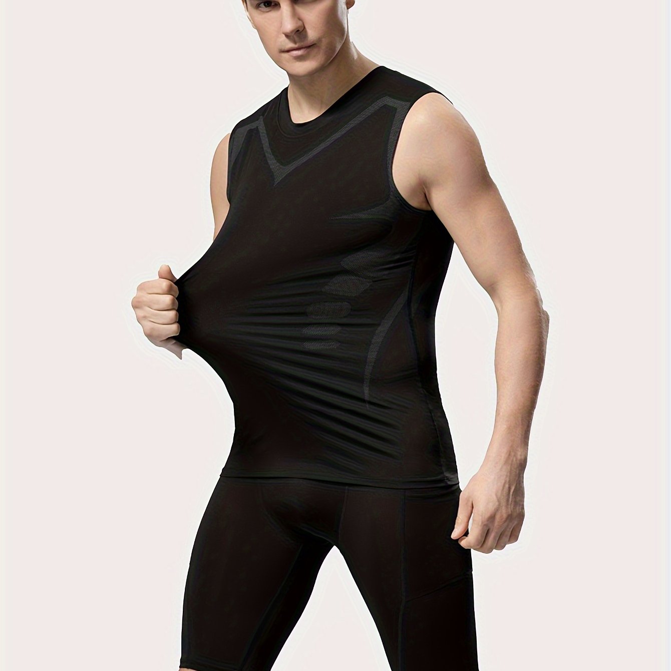 Men's Sports Compression Tank Top for Basketball Athletic Training Moisture-Wicking Stretch Fabric