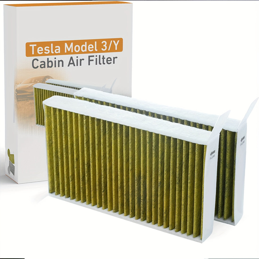 Car Cabin Air Filter HEPA Activated Carbon Replacement for Tesla Model 3 Y 2 Pack
