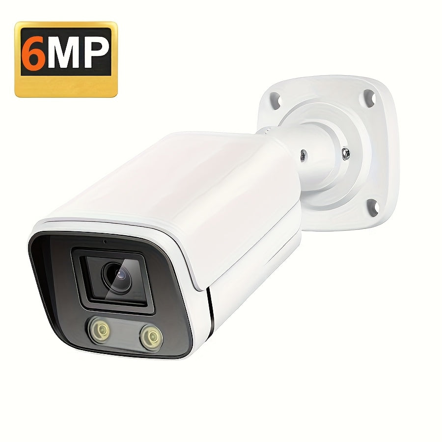 6MP Outdoor POE IP Security Camera Full-Color Night Vision Human Detection Wide-Angle 1440p Surveillance