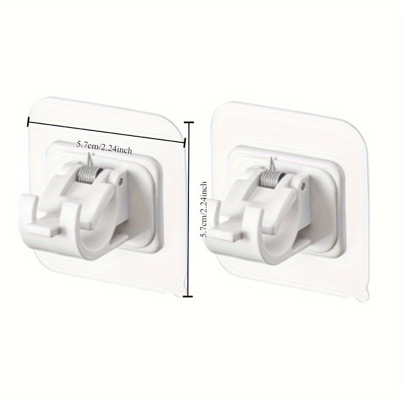White Plastic No-Drill Tension Curtain Rod for Shower and Window