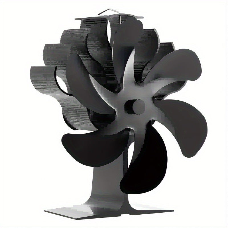 Premium 6-Blade Fireplace Fan for Wood Burners, Quiet, No Electricity Needed