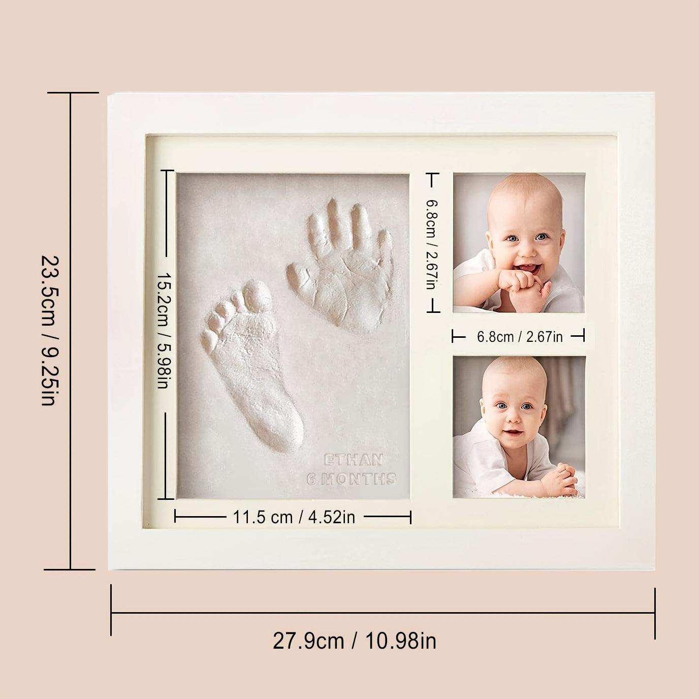 Baby Hand and Footprint Frame Kit for Newborn Keepsake Photo Display