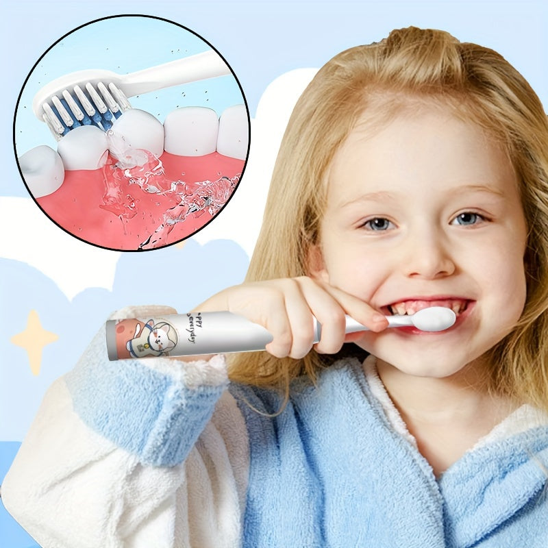 Children's Electric Toothbrush Set with Replaceable Brush Heads for Kids Age 3+