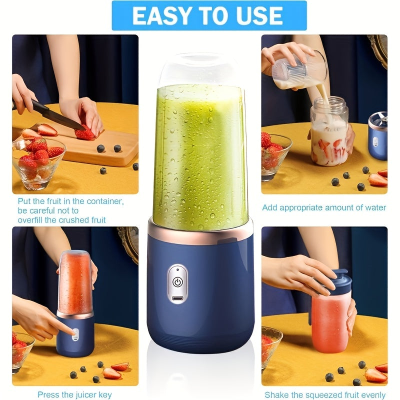 Rechargeable USB Fruit Juicer Cup with 1500mAh Battery and Plastic Design