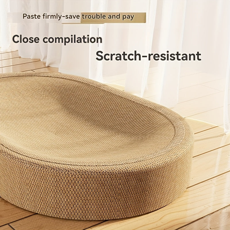 Large 60cm Sisal Cat Scratching Board with Oval Design and Bed