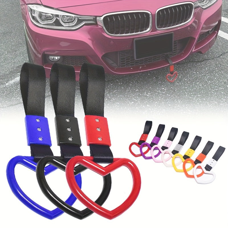 Universal Car Tow Rope Heart Ring Handle Strap Decoration