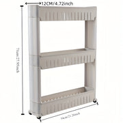 3-Layer Super Narrow Refrigerator Edge Gap Organizer Cabinet for Kitchen Bathroom Storage