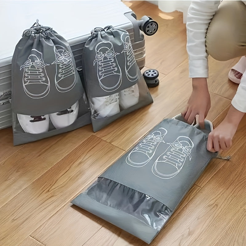 10-to'plam poyabzal saqlash sumkalar, suv o'tkazmaydigan, chiziqli chiziqli sumkalar, sayohat va tashkilot uchun