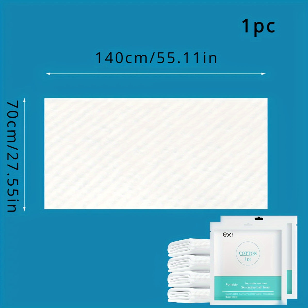 Disposable Bath Towels Large 69.85x139.7cm Non-Woven Fabric Moisture-Wicking Pack of 1 2 or 5